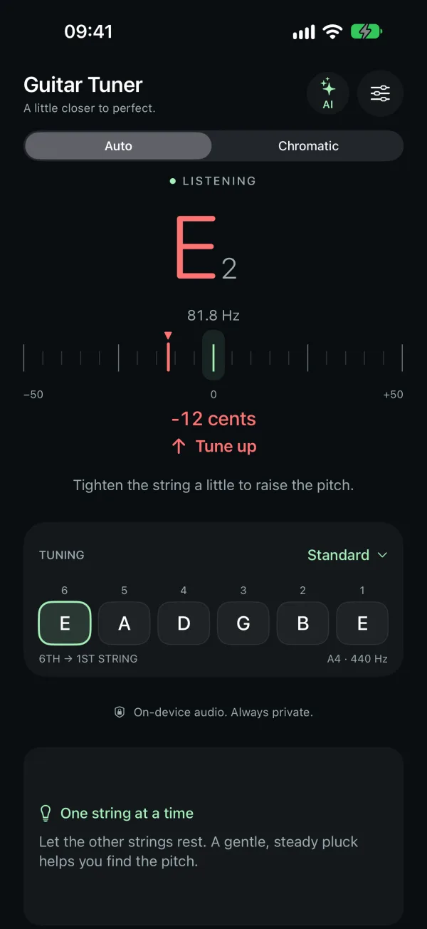 AI Guitar Tuner — スクリーンショット 1